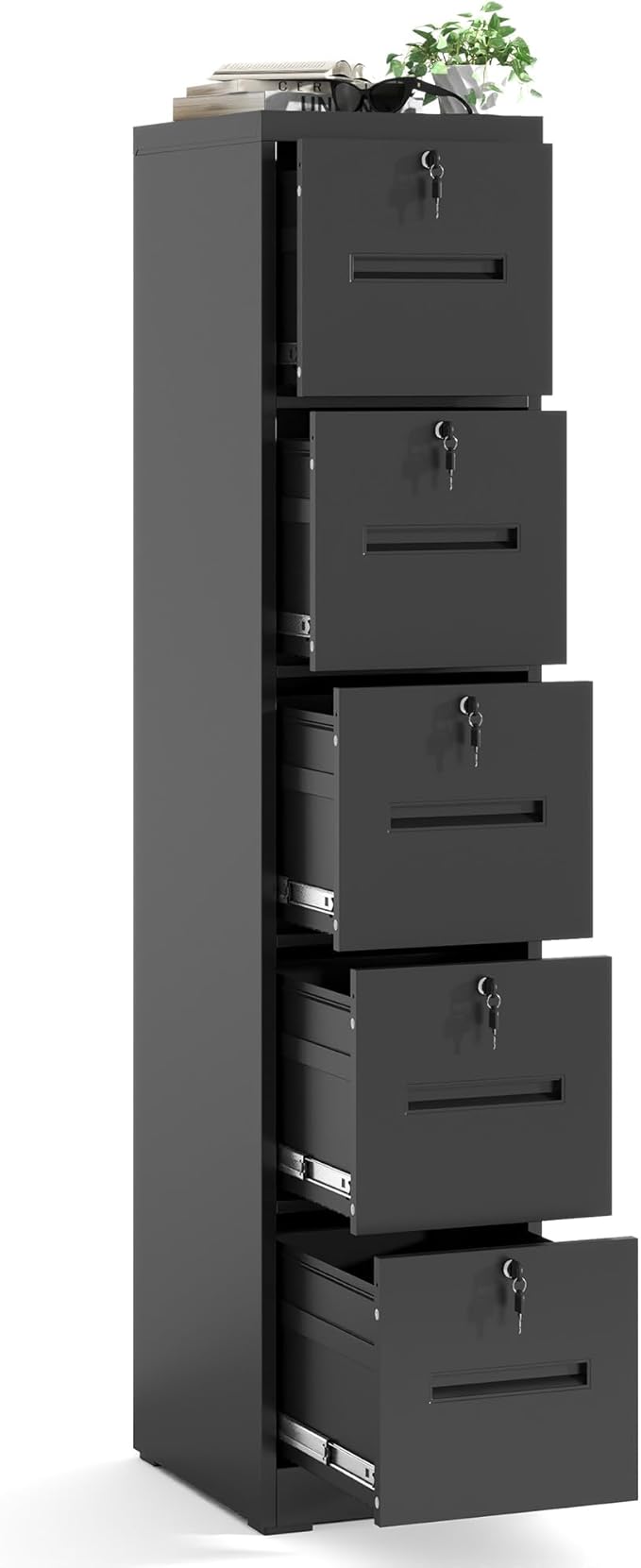OPTYMIRA 5 Drawer Metal File Cabinet by OPTYMIRA