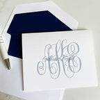 Classic Monogrammed Name Folded Notes – Raised Ink Personalized Stationery Set - Image 3