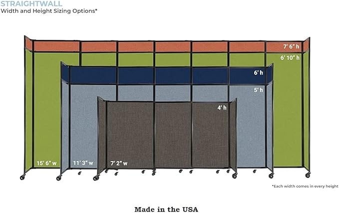 Versare Straightwall Sliding Portable Wall Partition | Freestanding Office - Image 2