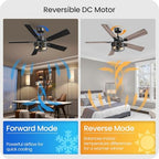 52 inch farmhouse ceiling fan with lights and, package contents