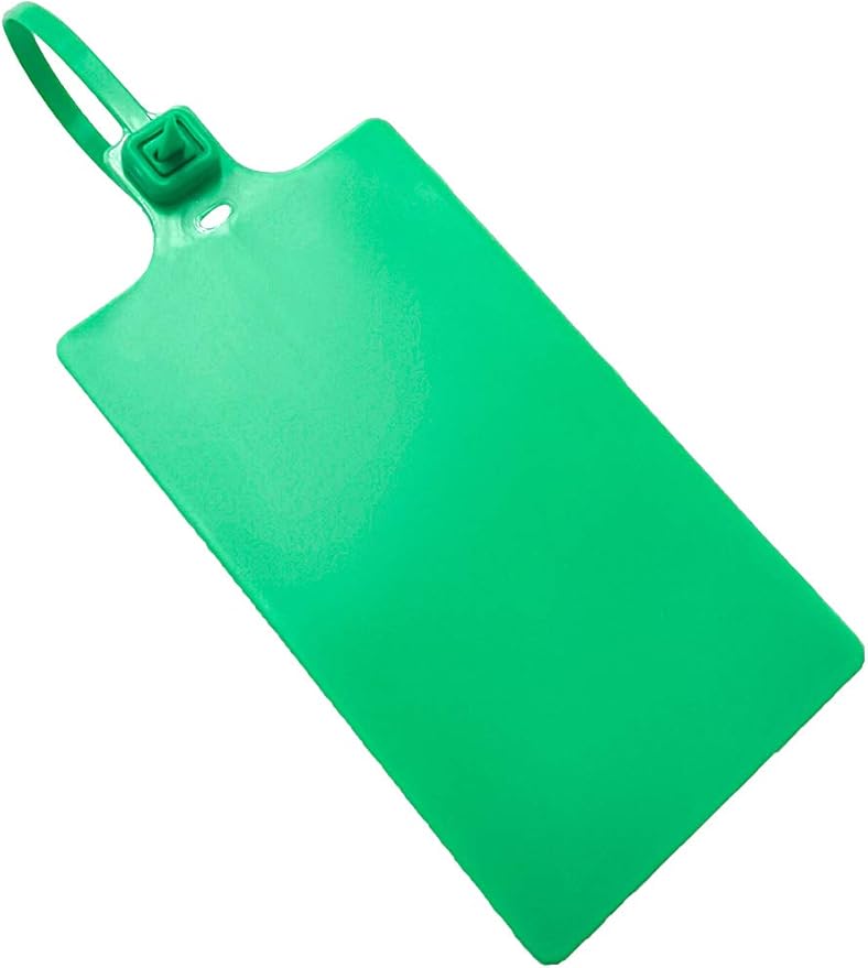 Blank Waterproof Plastic Tags Marker Ties Large Labeling Tags 2.28"×3.94" Green by XF-Vel