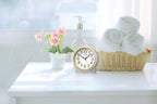 seiko clock kr518s alarm clock, automatic lighting, analog, close-up detail