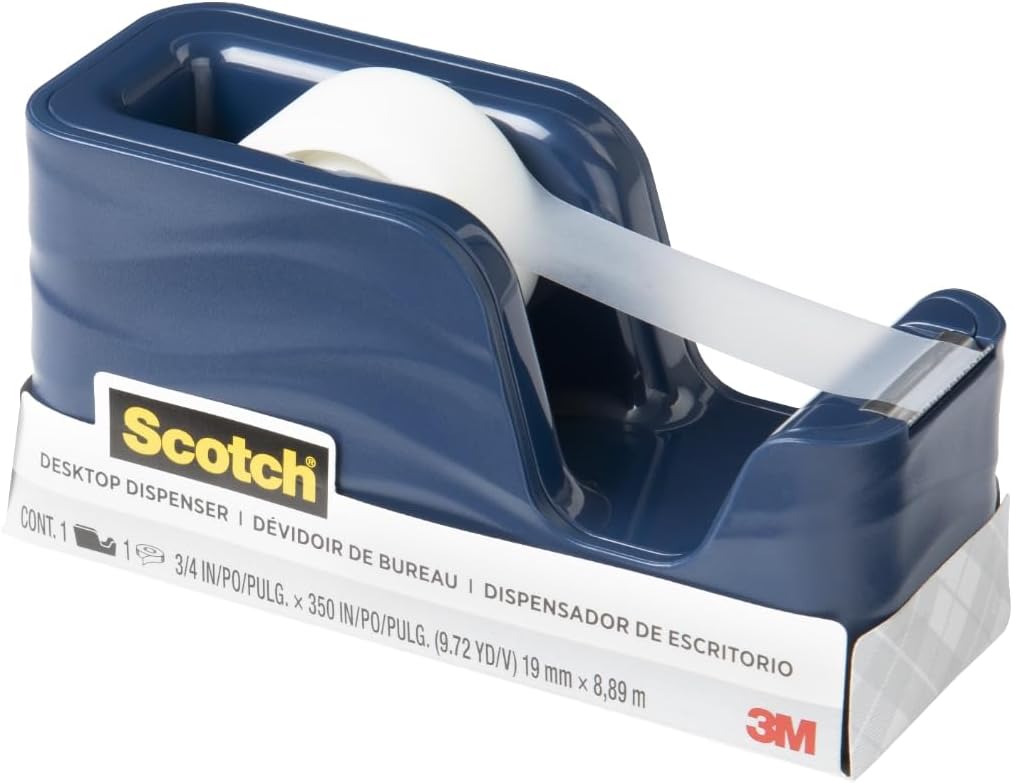 Scotch Wave Tape Dispenser, Great for Gift Wrapping, Includes 34 in x 350 in Tape Roll (C20-WAVE-MI) (Pack of 4)