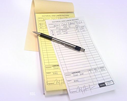 2 Part Carbon-Less Material & Labor Record Books - Image 2