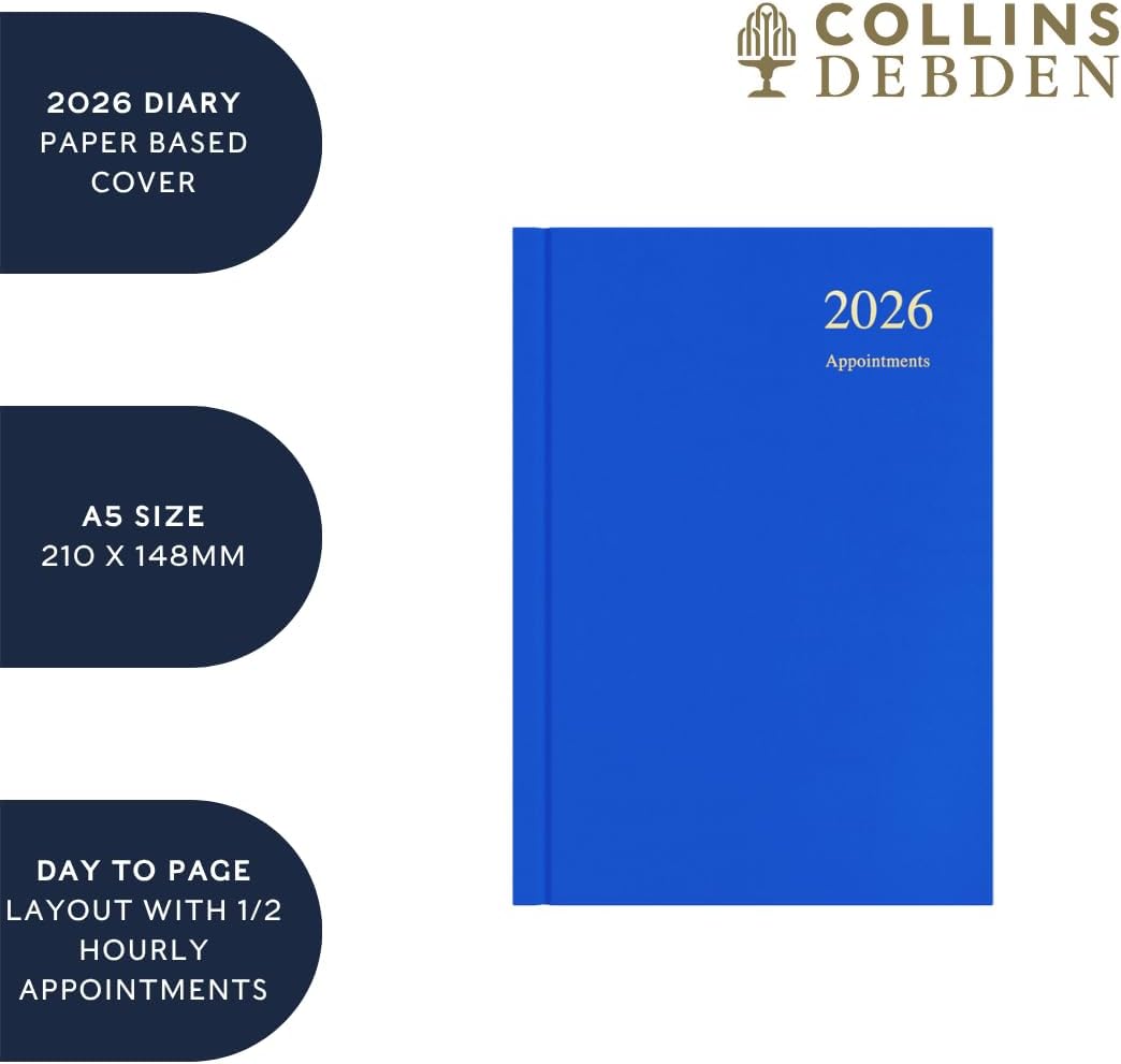 Collins - Essential - 2026 12 Month Calendar Year Planner, Day-To-Page with 1...