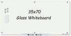 Magnetic Glass Whiteboard 6' x 3', Large Glass Dry Erase Board 70 x 35 Inches