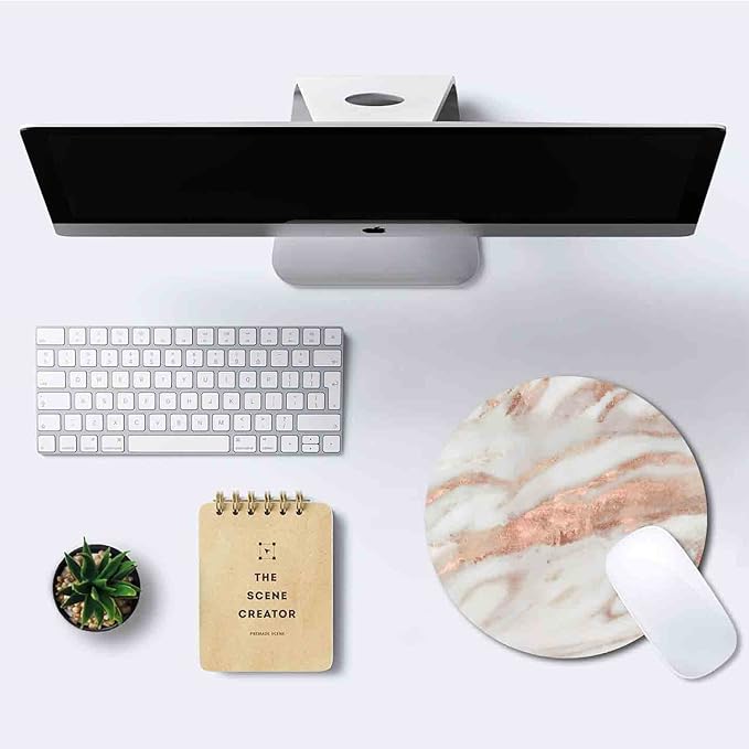 IMAYONDIA Round Mouse Pad, Non-Slip Rubber Base Mousepad - Image 6