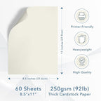 MOS Off-White Cardstock Paper 8.5 x 11 Inch — Heavyweight Cream Card Stock - Image 2