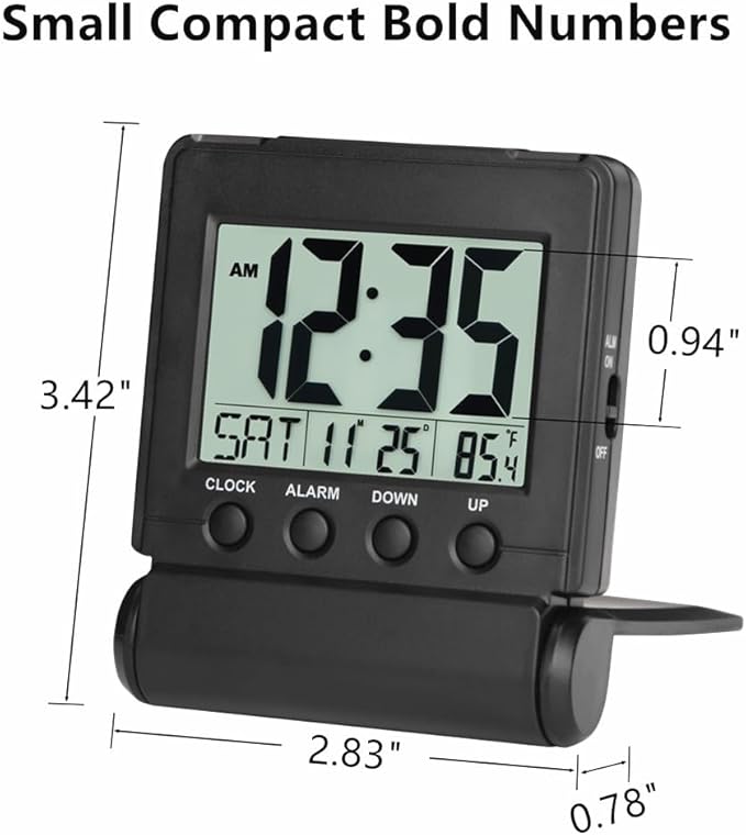 FAMICOZY Small Folding Digital Travel Alarm Clock - Image 3