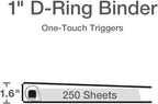 Cardinal 3 Ring Binder, 1 Inch Premier Easy Open Binder, ONE-Touch Locking - Image 2