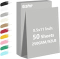 OcePor 50 Sheets Grey Cardstock Paper, Colored Printer Paper 8.5 x 11, Card by OcePor