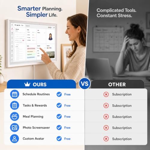 15.6" Digital Calendar, No Subscription, Smart Family Planner