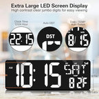 xrexs 16.5 in large display wall clock with showing dimensions
