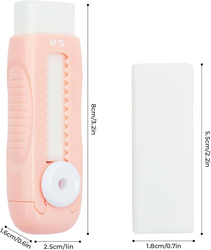 M&G 4 Pack Pencil Erasers Sliding Retractable Eraser, Soft Cute Erasers Push - Image 5