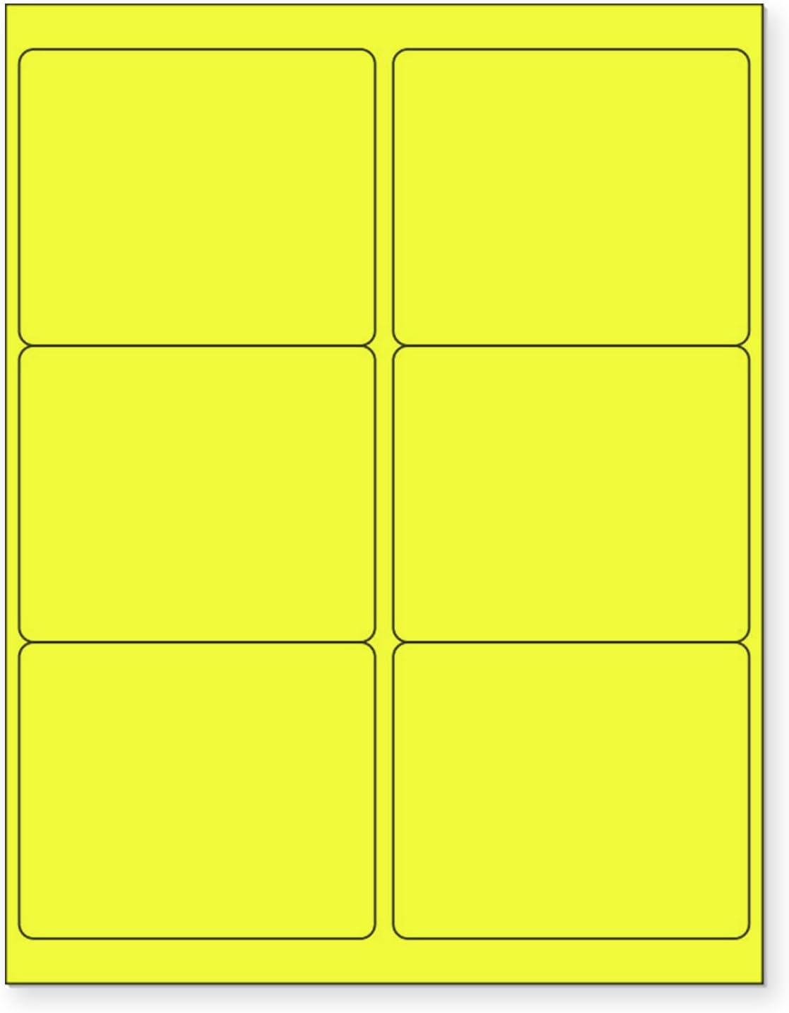 8-1/2 x 11 Neon Color High Light Fluorescent Labels