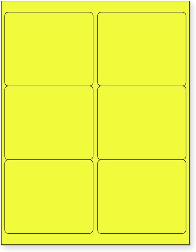 8-1/2 x 11 Neon Color High Light Fluorescent Labels by NextDayLabels