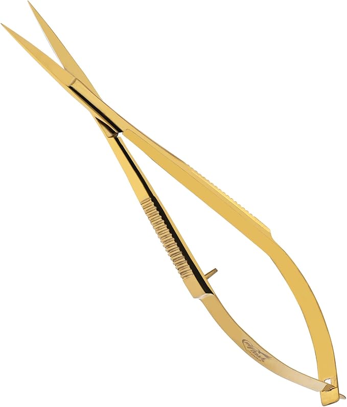 Cross Edge Spring Scissors 5 Inch straight Stainless Steel Precision Eyebrow & - Image 2