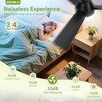 42'' black low profile ceiling fans with lights, package contents