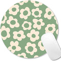 IMAYONDIA Green Round Mouse Pad, Vintage Groovy Flowers Mousepad Small by IMAYONDIA