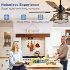 depuley 42-inch ceiling fans with lights: caged ceiling on a desk or shelf