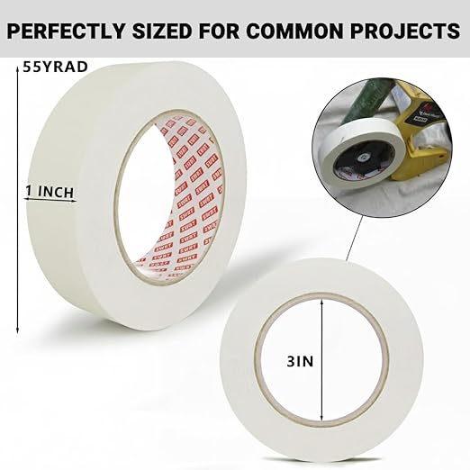 SWRT Masking Tape 1 inch x 55 Yards x 24 Rolls, Adhesive Painting Tape Bulk - Image 2