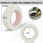 SWRT Masking Tape 1 inch x 55 Yards x 24 Rolls, Adhesive Painting Tape Bulk - Image 2