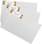 Illustrated Sunflower Rolled Address Labels/Roll of 250 Floral Garden Personalized Address Labels/Designer Return Address Stickers in Elegant Plastic Dispenser