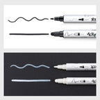 TRANSON 4 Black and 4 White Paint Markers Bold and Fine Dual-tip Acrylic Paint - Image 6