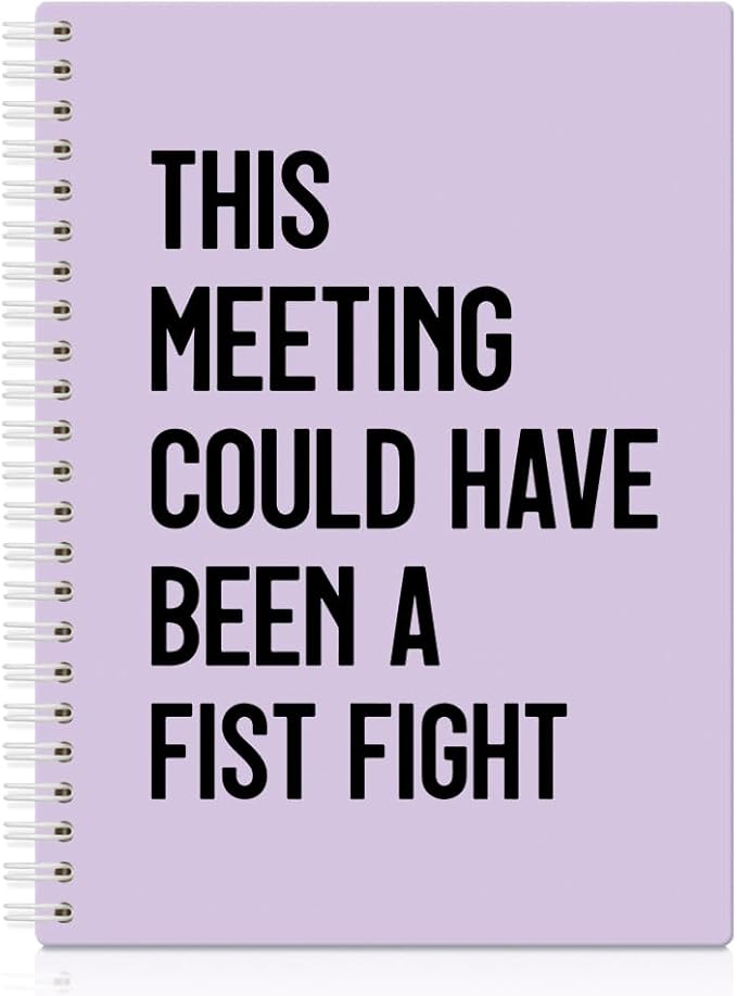 XQLZY This Meeting Could Have Been A Fist Fight Purple Spiral Notebook by XQLZY