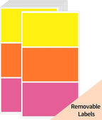 STARLIBOO Removable Colored Labels Stickers, 3X5 Inch Removable Large Label by STARLIBOO