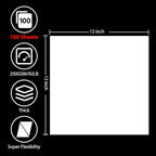 OcePor 100 Sheets White Cardstock 12” x 12”, 92lb/250gsm Black Card Stock - Image 2