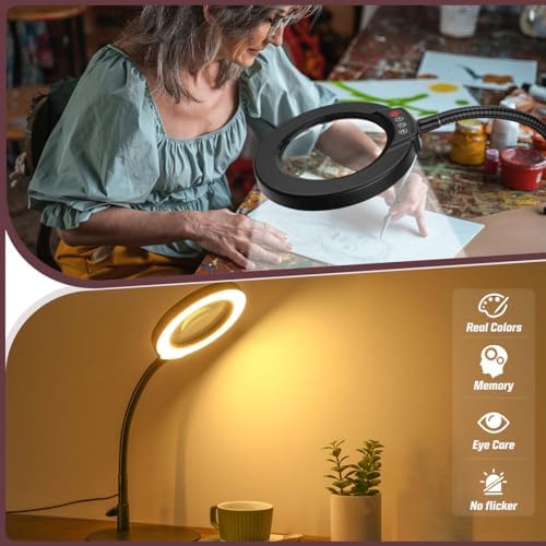 magnifying glass with light and stand, 5 color, package contents