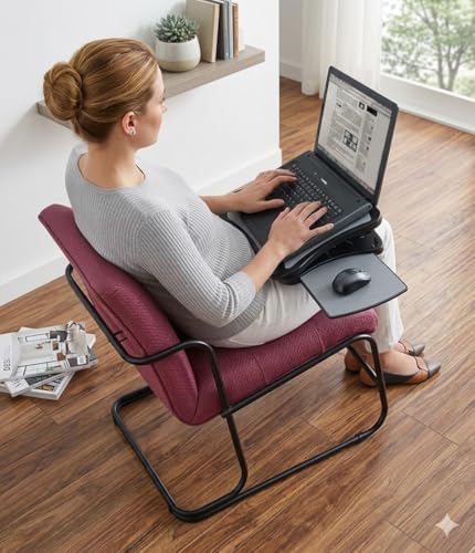 MAX SMART Laptop Lap Pad Laptop Stand with Attached Mouse Pad, Cushion and US...