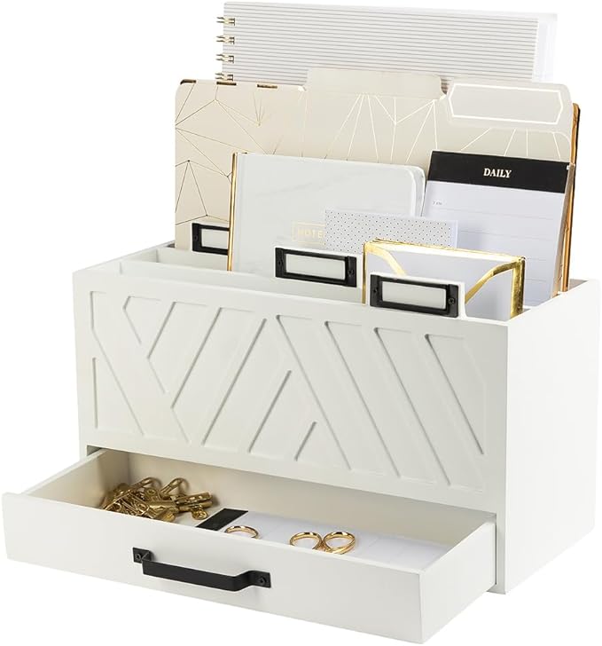 BLU MONACO White Desktop Mail Organizer by Blu_Monaco