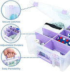 artbin super satchel double deep, 8-compartment craft box, front angle view
