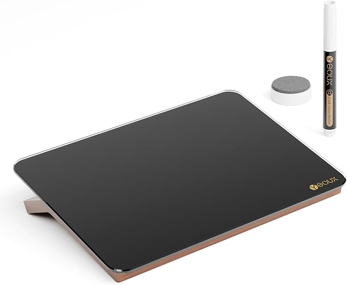 Black Glass Desk Whiteboard by Yeoux
