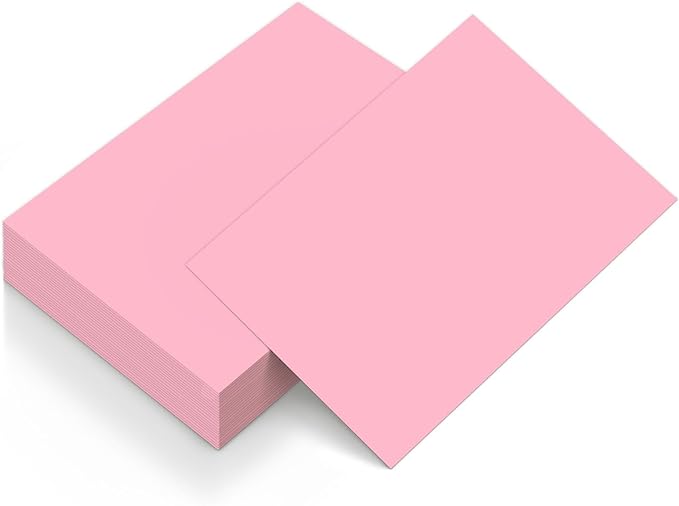 50 Sheets Pink Cardstock 8.5 x 11 Thick Paper, Goefun 80lb Card Stock Printer by Goefun