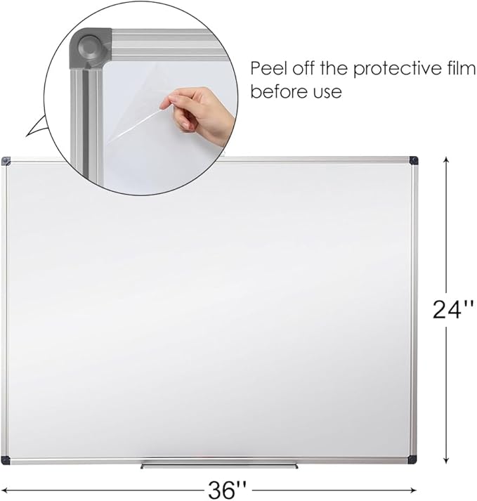 XIWODE 24x36 Inch Magnetic Dry Erase Whiteboard，Silver Aluminum Frame - Image 3