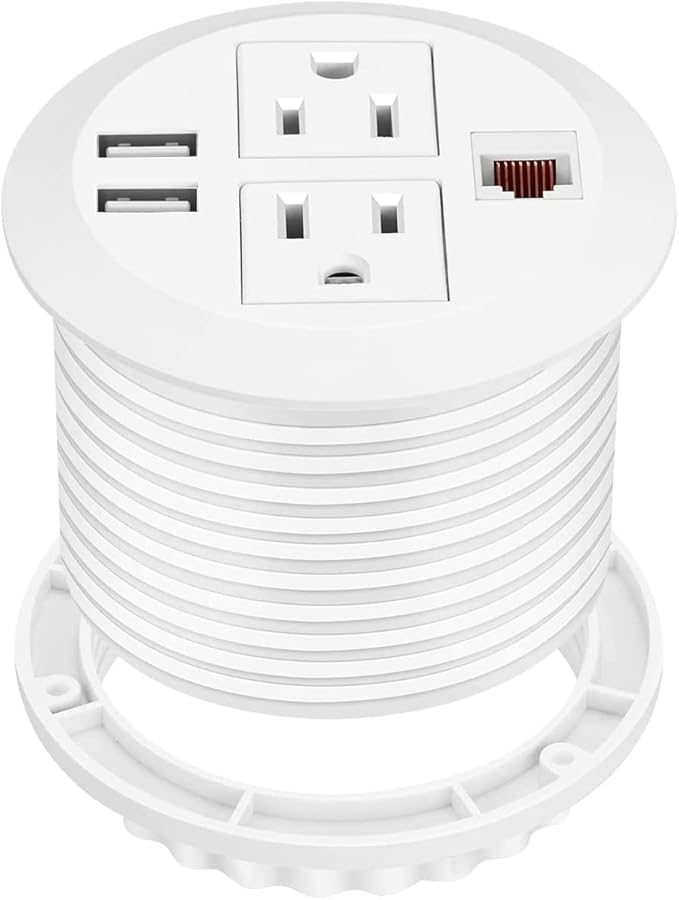Power Grommet 3 Inch for Desktop, Recessed Desk Outlet by XBA