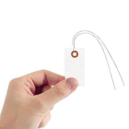 SmartSign 2.75 x 1.375 inch “White” Blank Tyvek Shipping Tags - Image 2