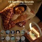 vivilumens sunrise alarm clock wireless charger, white noise, side view