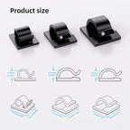 ITUGOU 100 PCS Adhesive Cable Clips Cord Organizer, Wire Holder - Image 3