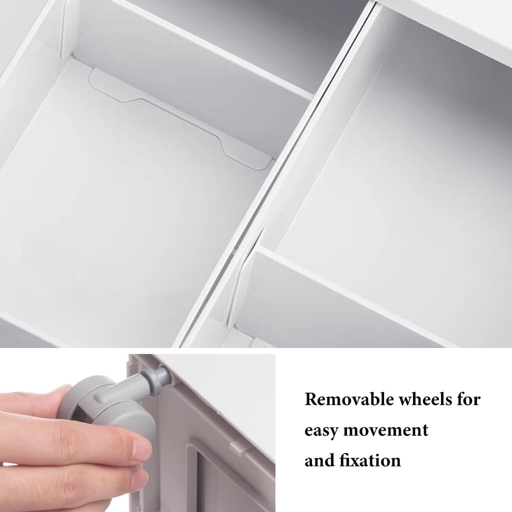 White Rolling Filing Cabinet with Caster Wheels 4 Drawer Vertical Storagefor Home Office & Bedroom Mobile Storage Solution for Documents & Supplies,/White-4 Drawers