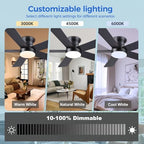 ayaoty ceiling fans with lights - 48" black, view 9