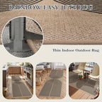 lahome modern rainbow easy jute outdoor runner rug, close-up detail
