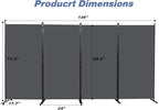 CHOSENM Room Divider, 4 Panel Folding Privacy Screens - Image 2