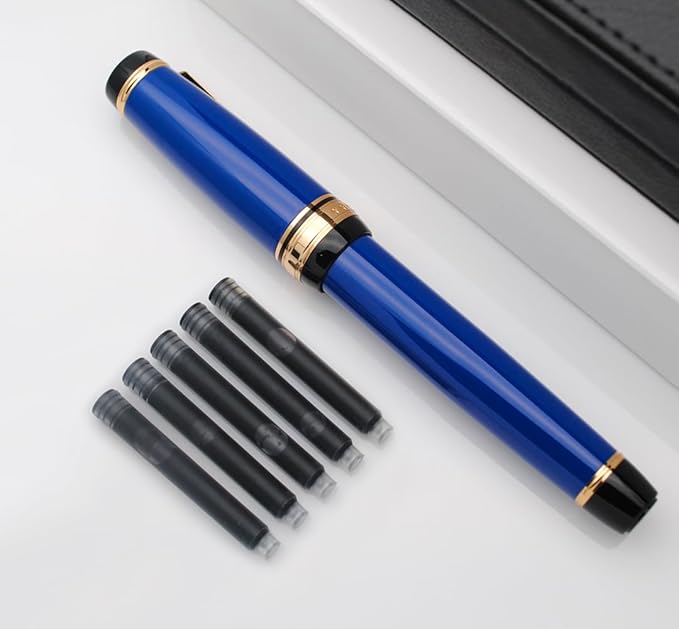 xixixiaozhu Metal Big Fountain Pen Set Medium Nib 0.7mm, Includes Ink Refill - Image 9