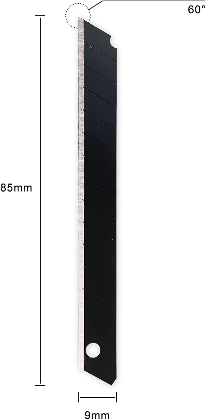 Gomake 9mm Utility Knife Replacement Blades, 60 Degree Snap Off Carbon Steel - Image 4