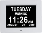 Aowasi 8 Alarms Digital Clock, Extra Large Display Wall Digital Day Calendar