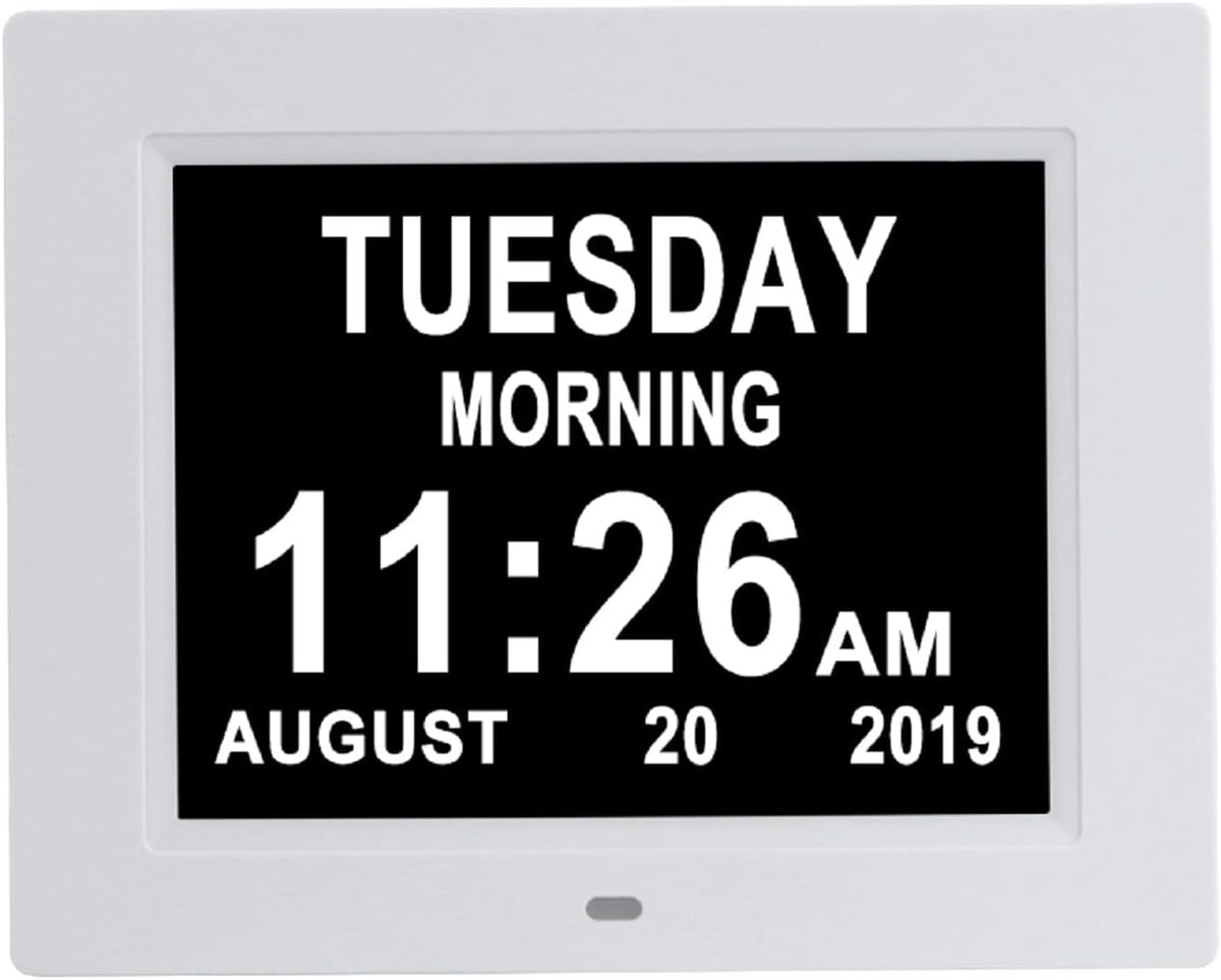 Aowasi 8 Alarms Digital Clock, Extra Large Display Wall Digital Day Calendar